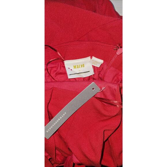 New Anthropologie Maeve Open-Back Knit Maxi Dress $170 XXS 2XS Red - Picture 6 of 6